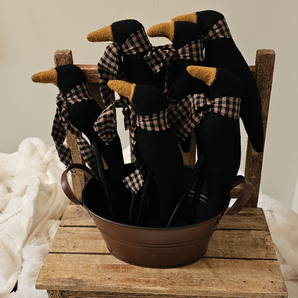 Primitive/Rustic/Country Black Crow Pokes ~ Set Of 6